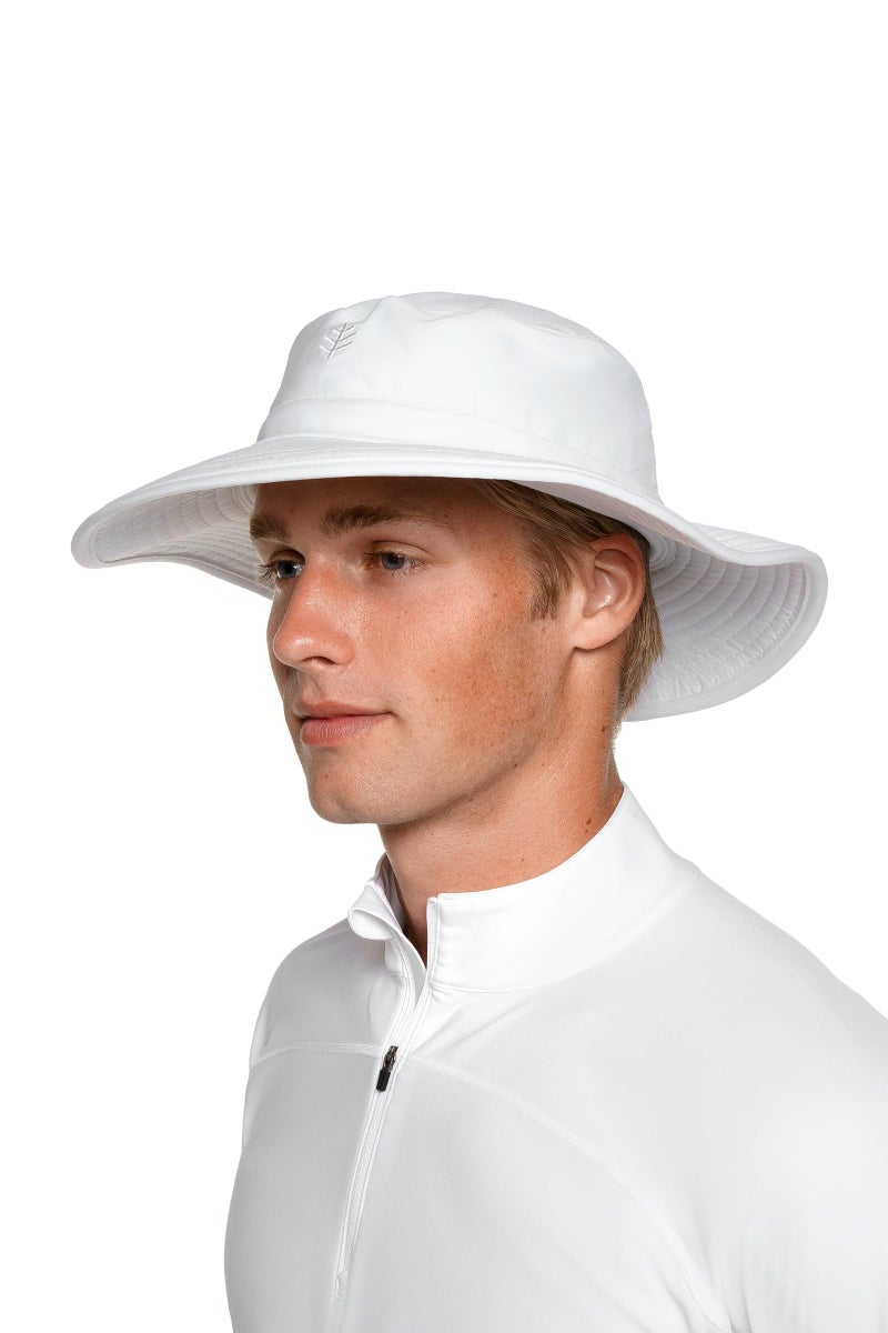Coolibar Unisex Chlorine Resistant Hat - UPF 50+ Sun Protection - Brighton in White - Image 3